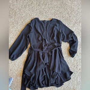 Elegant Black Long Sleeve Dress